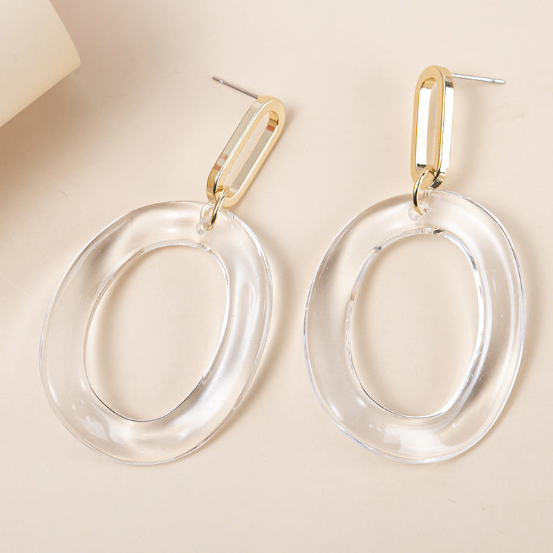 Boucles d'oreilles en résine transparente élégantes à la mode pour femmes