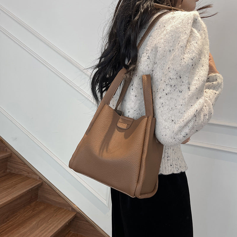 Bolso de mujer con patrón de lichi, cubo, moda, portátil