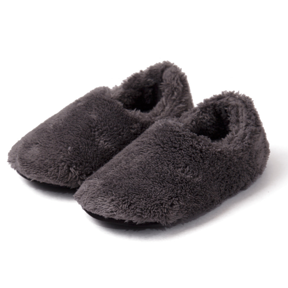 Couple bottes hautes en molleton de corail, chaussures d'intérieur en coton pour la maison