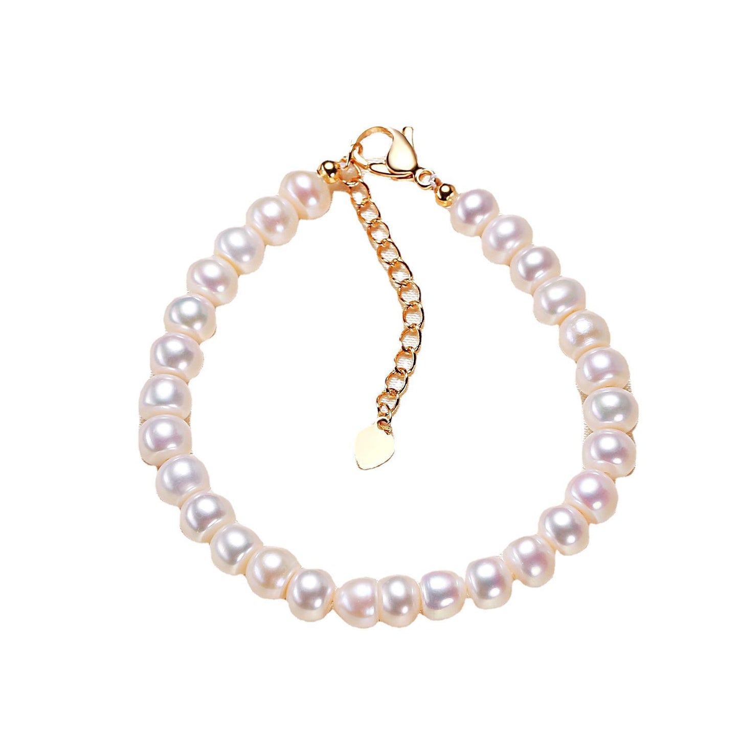 Bracelet blanc uni en perles d'eau douce