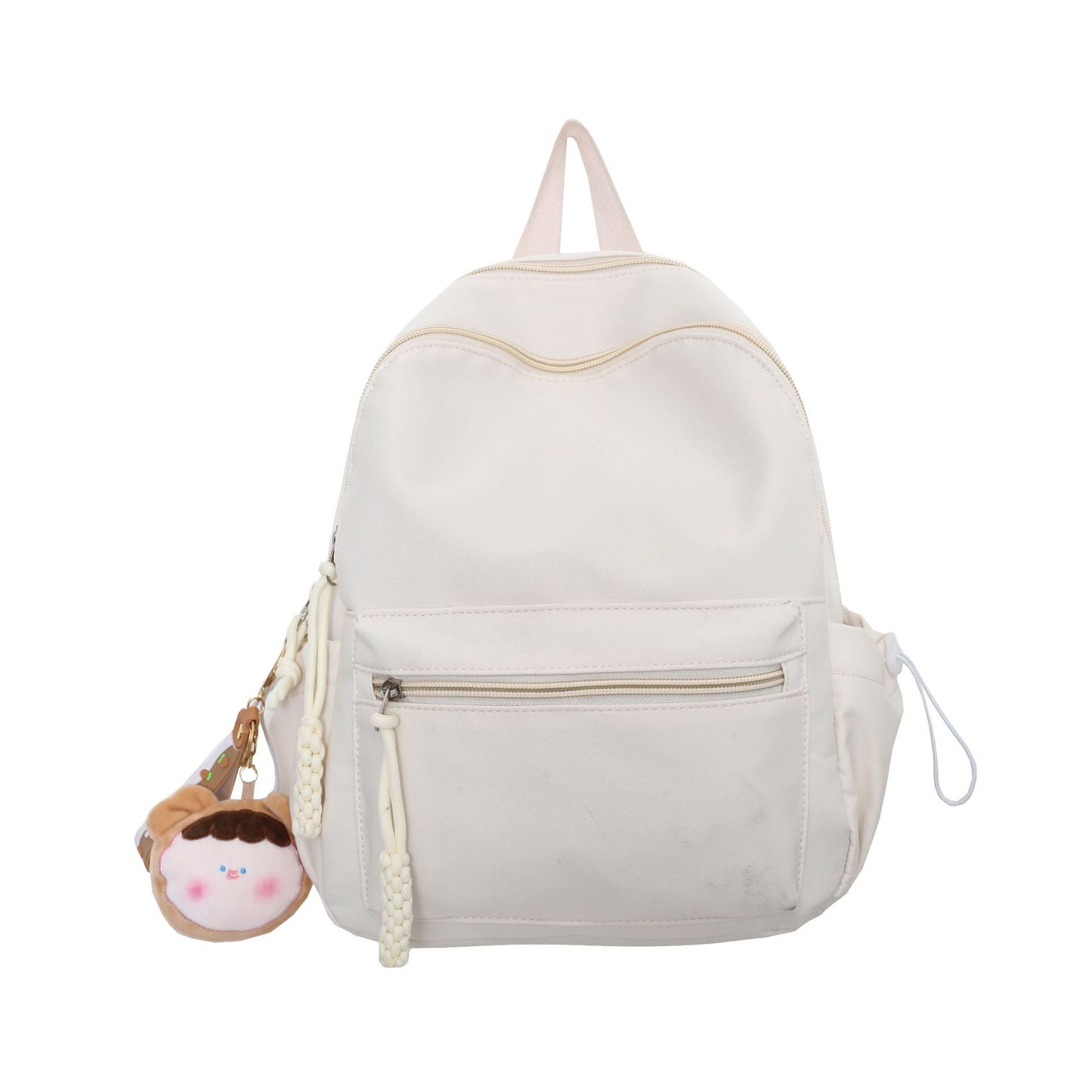 Women's Japanese Style Solid Color Raw Backpack Cute And Lightweight Travel