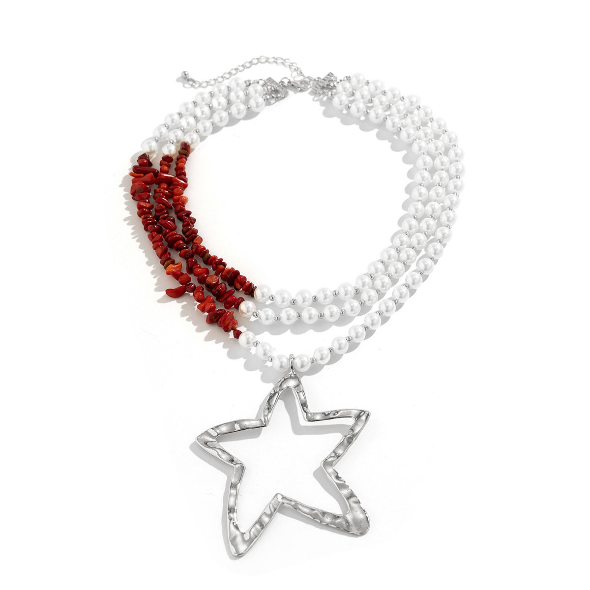 Exaggerated Women's Imitation Pearl Beaded Necklace Multi-layer