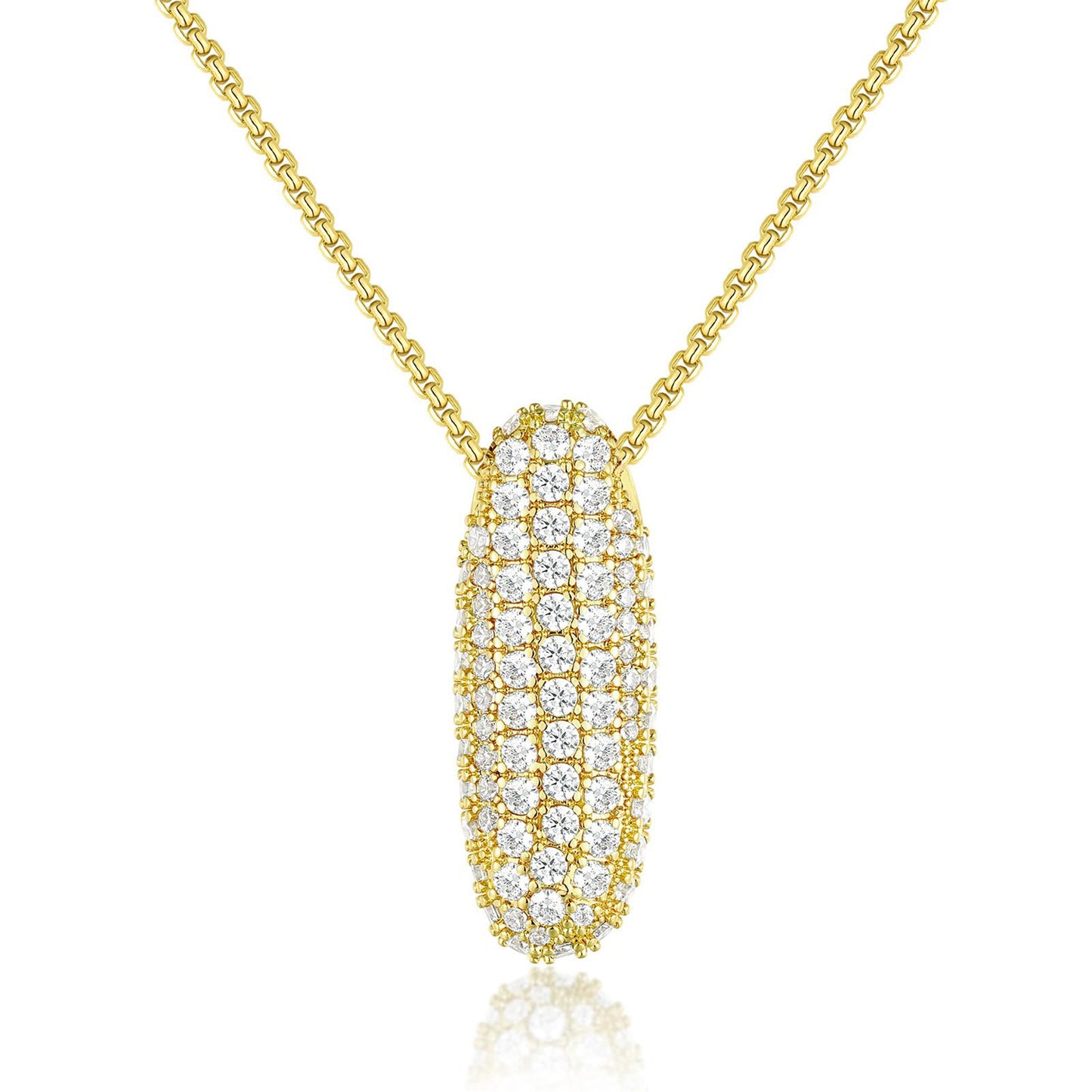 All-matching 26 English Letters Pendant Necklace Female Inlaid Zircon Chubby Balloon Letters