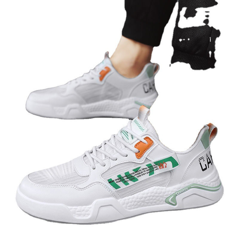 Simon Lerner Chaussures basses en cuir pour hommes Blé Sports Étudiant Blanc