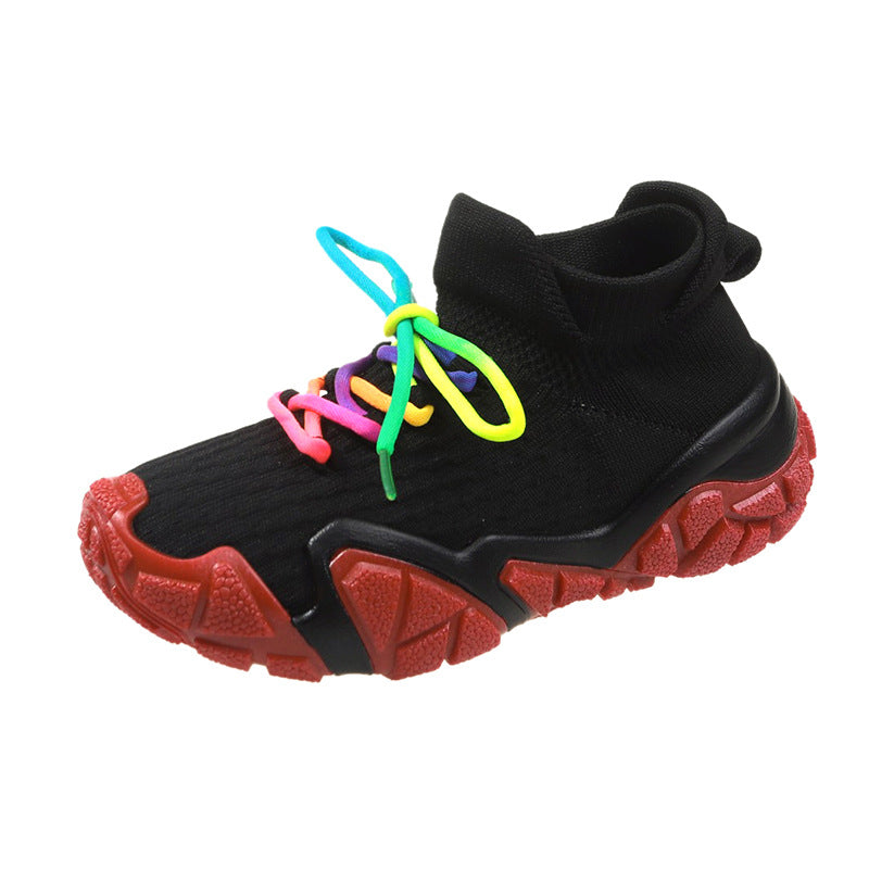 Chaussures monocouches de sport décontractées Flyknit de couleur unie
