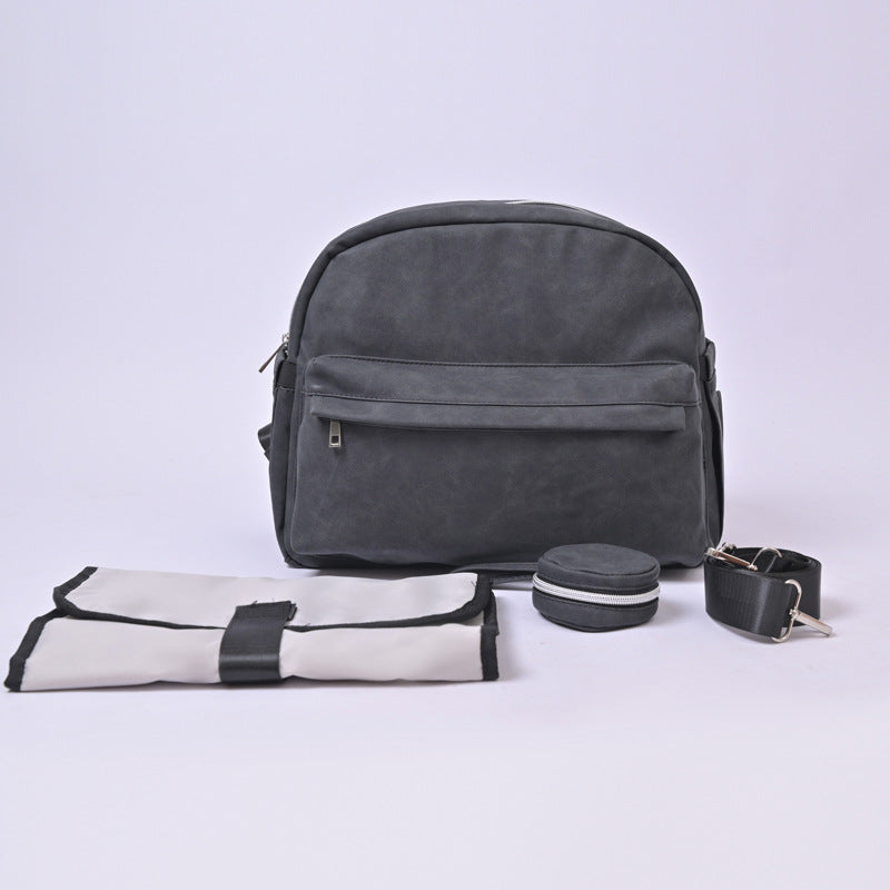 Sac à dos multifonctionnel pour maman, grande capacité en cuir PU, séparation sèche et humide, sac de voyage pour bébé