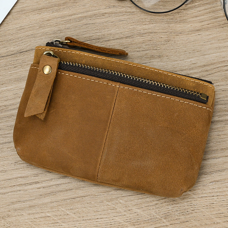 Porte-Monnaie en Cuir Crazy Horse Homme