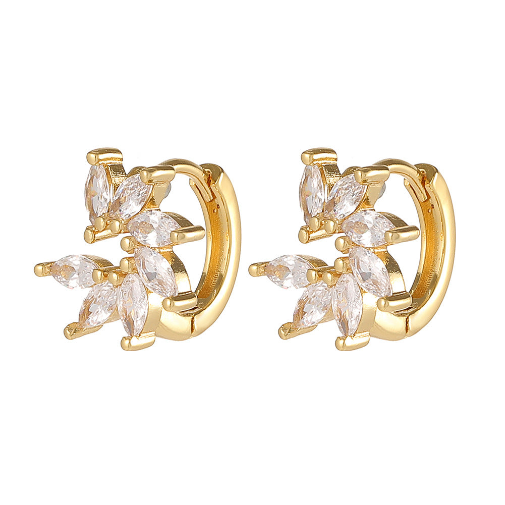 Boucles d'oreilles en or 18 carats plaqué cuivre à la mode, géométriques
