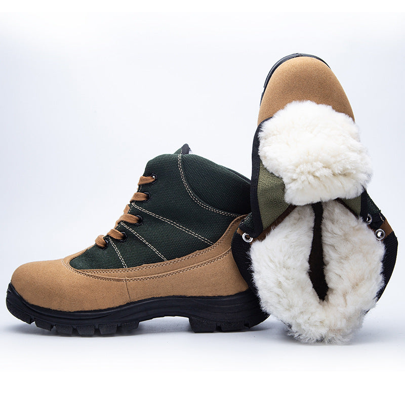 Bottes en laine pour hommes, doublure polaire, fourrure épaisse