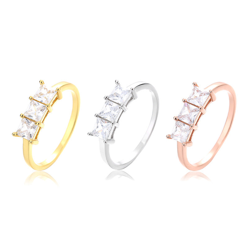 Anillo de plata 925 con circón de nicho femenino