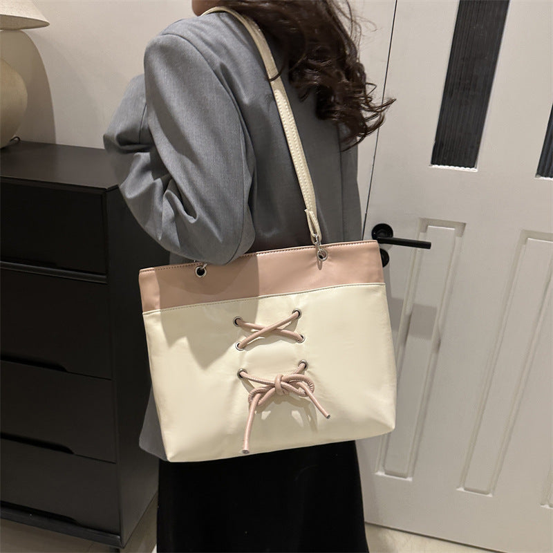 Ins One-shoulder Underarm Tote Bag For Work Texture Large Capacity