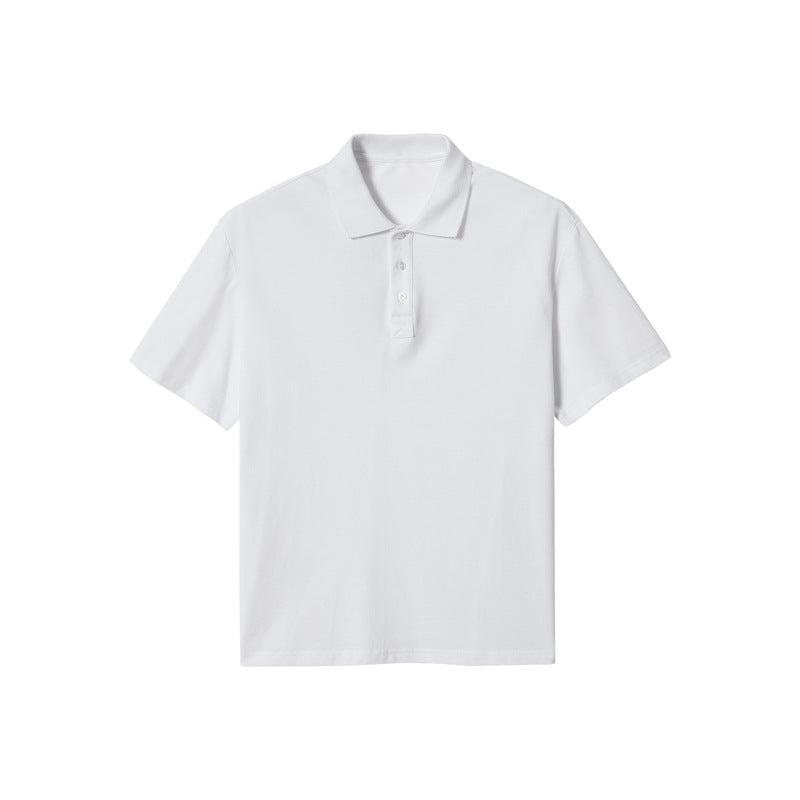 240g Pearl Cotton Short-sleeved Polo Shirt Simple Solid Color