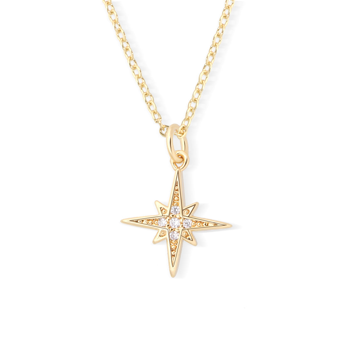 Collier à chaîne étendue en zircon doré plaqué cuivre