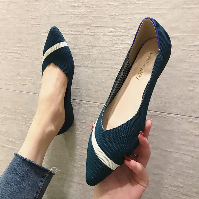Chaussures de ballet pliables tissées volantes décontractées à la mode pour femmes