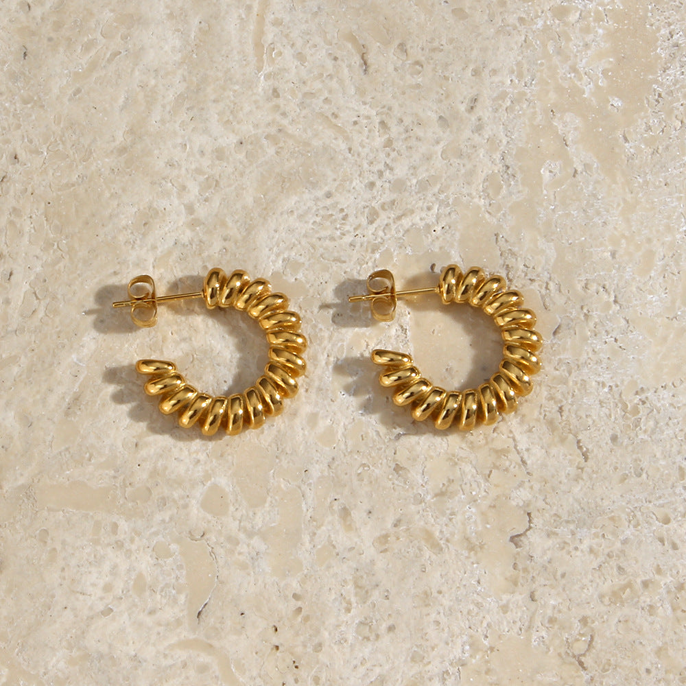 Boucles d'oreilles torsadées Brynlee en acier inoxydable