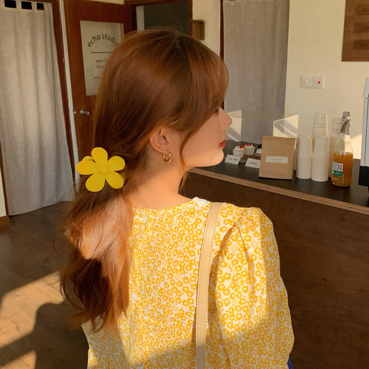Pince à cheveux fleur givrée couleur bonbon d'été