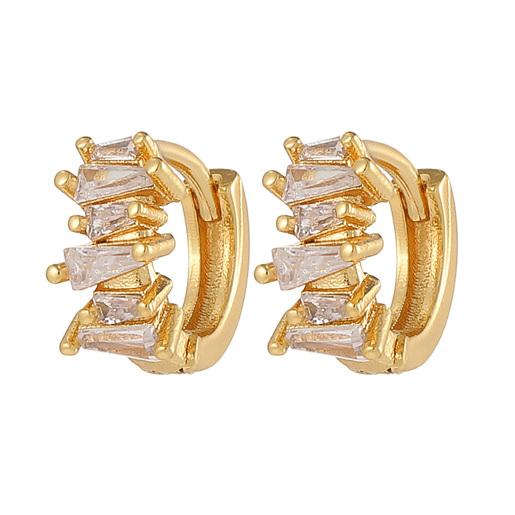 Boucles d'oreilles en or 18 carats plaqué cuivre à la mode, géométriques