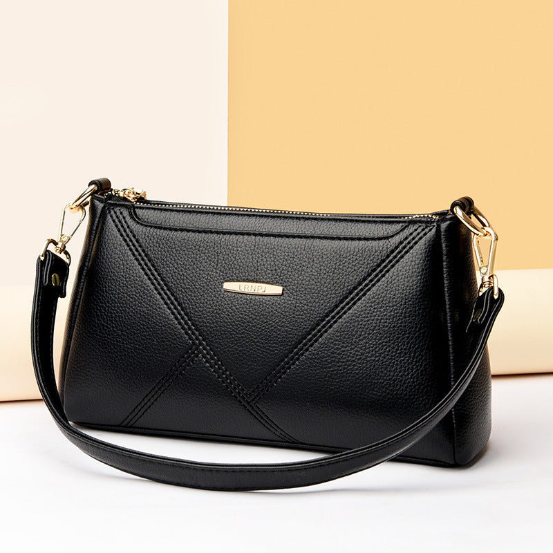 Sac à bandoulière en cuir souple Texture Fashion Lady