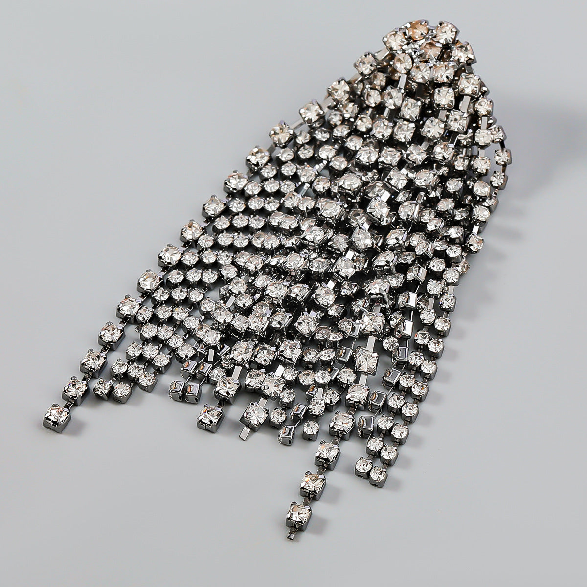 Trend Alloy Diamond-studded Tassel Earrings