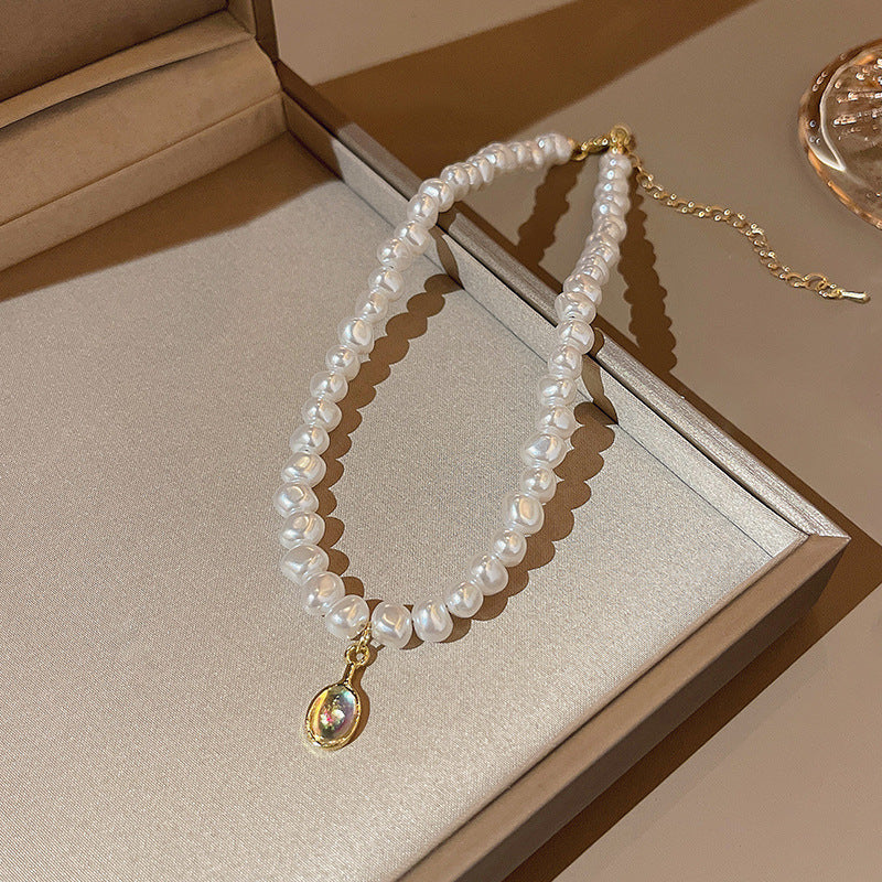 Collier de perles d'amour à coutures assorties pour femmes