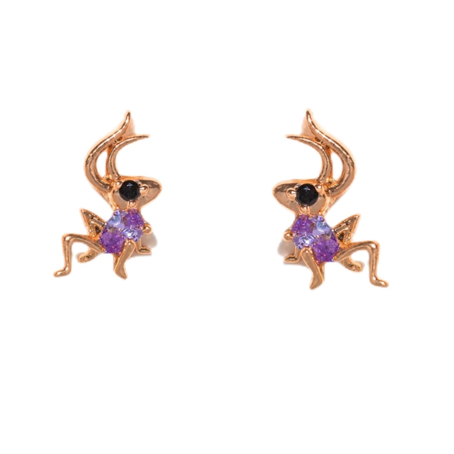 Creative Cartoon Character Micro-inlaid Color Zircon Animal Stud Earrings