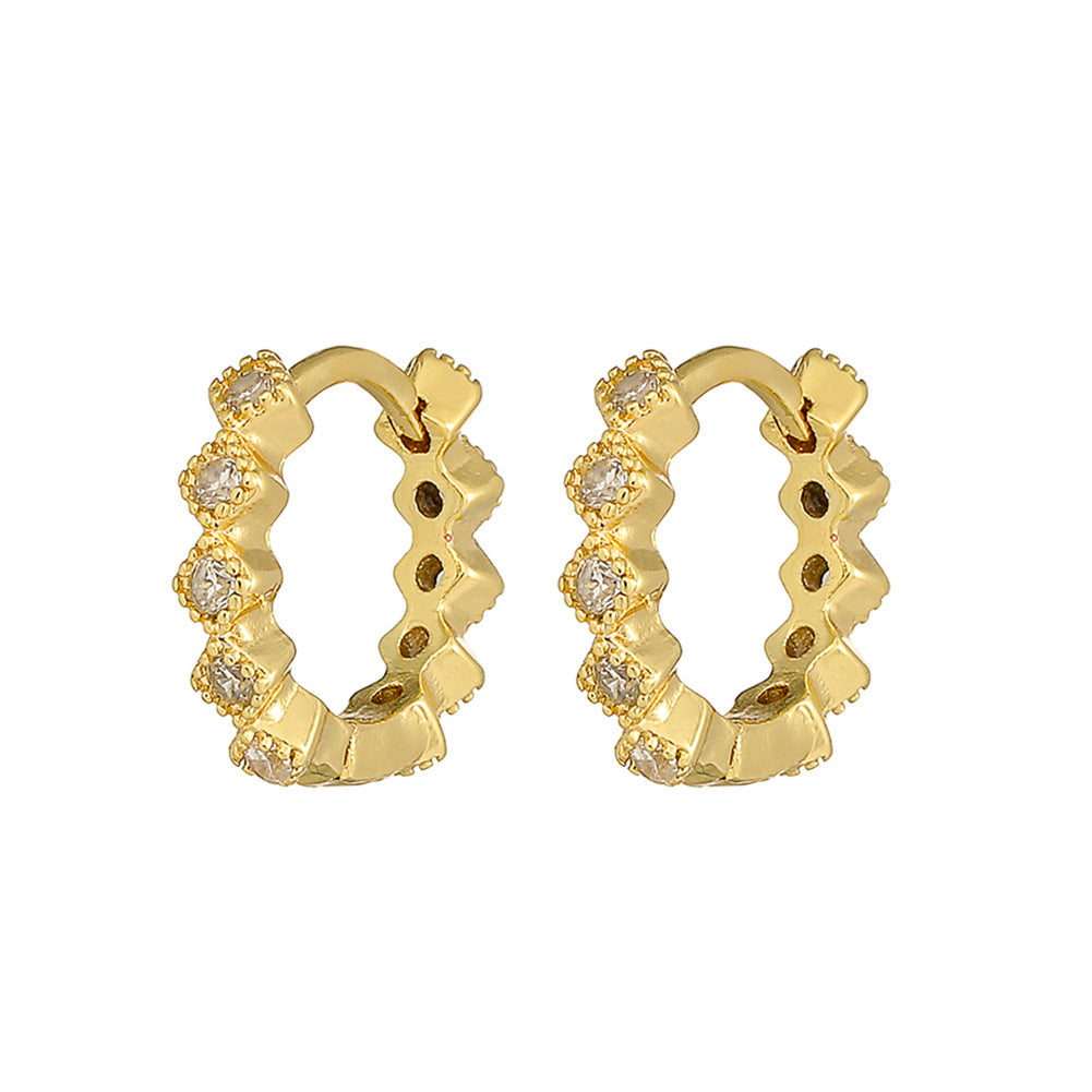 Boucles d'oreilles en or 18 carats plaqué cuivre à la mode, géométriques