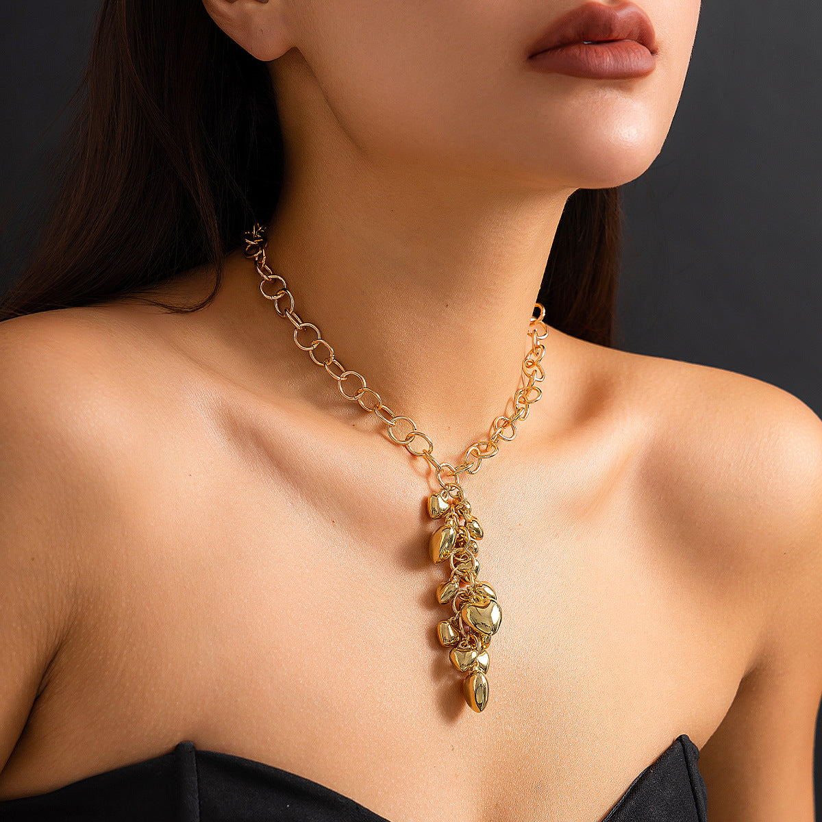 Collier pendentif coeur chaîne de mode