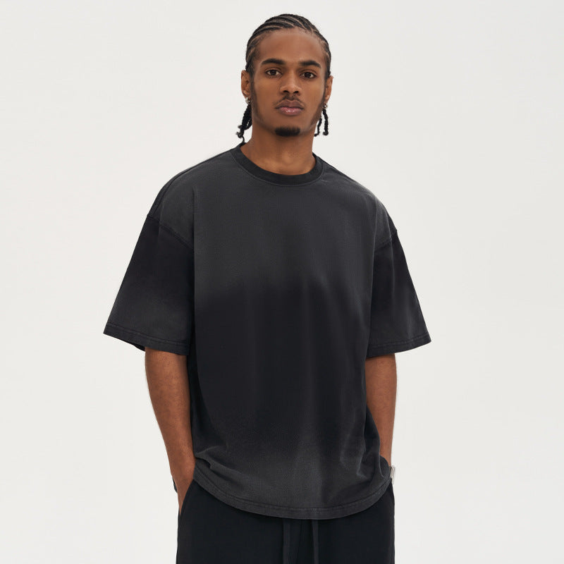 260g Pure Cotton Washed Old Tie-dyed Short-sleeved T-shirt