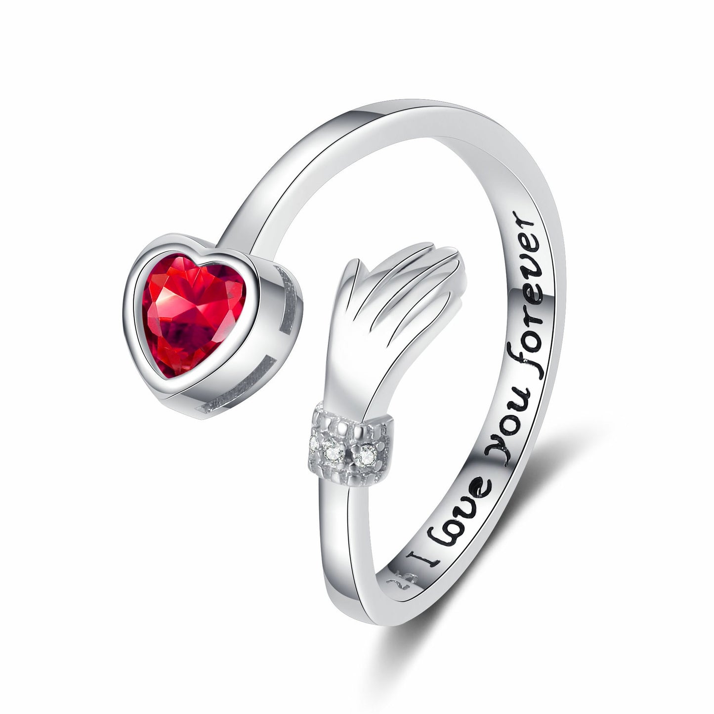 Love Hug Hands Anillo tachonado de diamantes Mujer