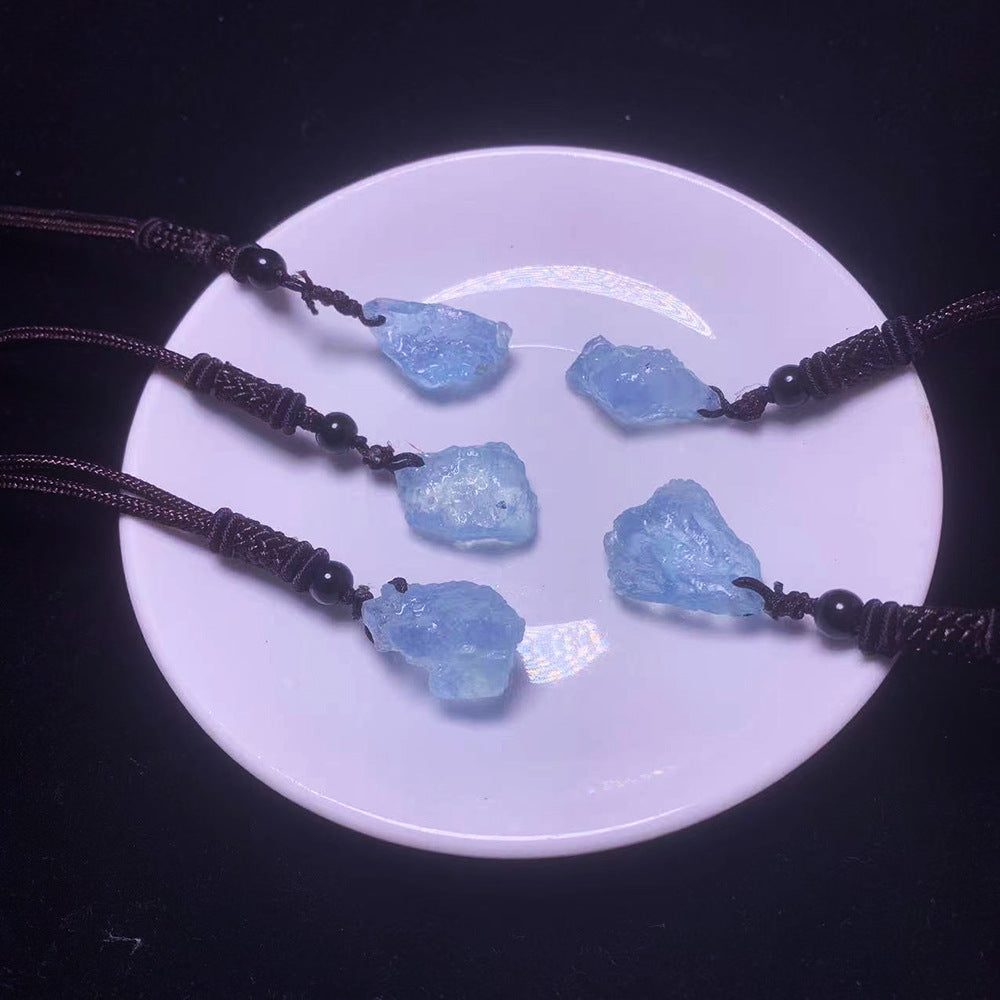 Natural Aquamarine Rough Stone Pendant