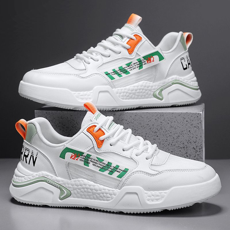 Simon Lerner Chaussures basses en cuir pour hommes Blé Sports Étudiant Blanc