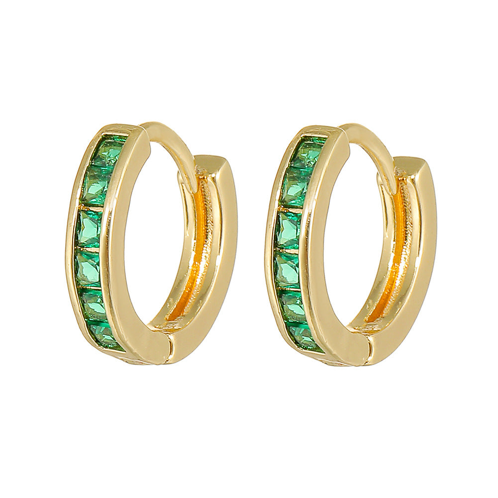 Boucles d'oreilles en or 18 carats plaqué cuivre à la mode, géométriques