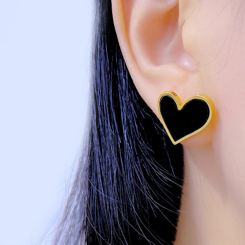 Boucles d'oreilles européennes et américaines en acier titane sans décoloration