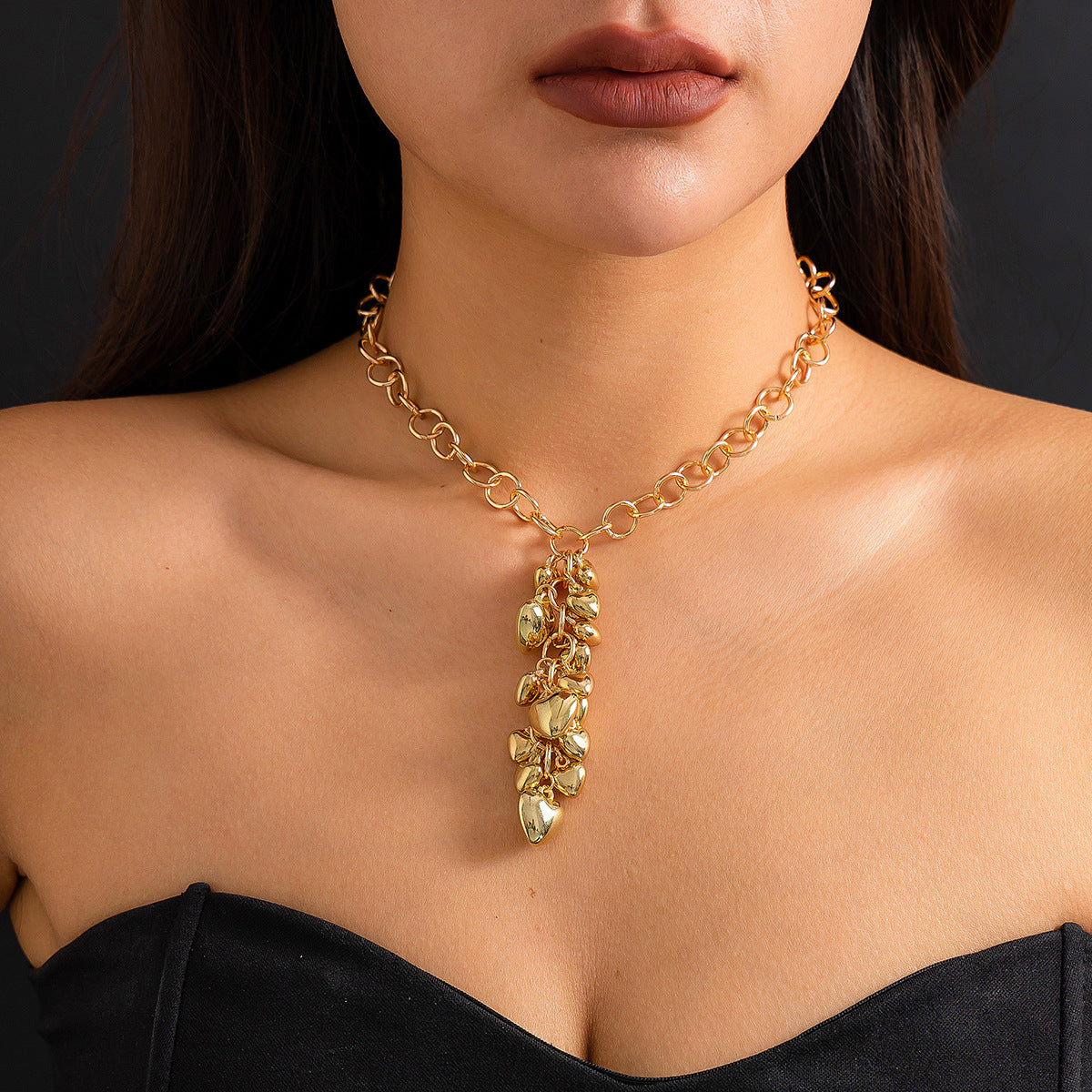 Collier pendentif coeur chaîne de mode