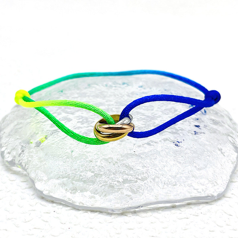 Three-color Circle Woven Lucky Carrying Strap Advanced Sense