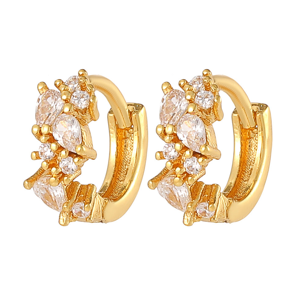 Boucles d'oreilles en or 18 carats plaqué cuivre à la mode, géométriques