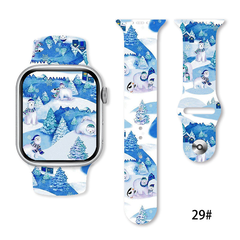 Impression de bracelet en silicone de Noël adaptée