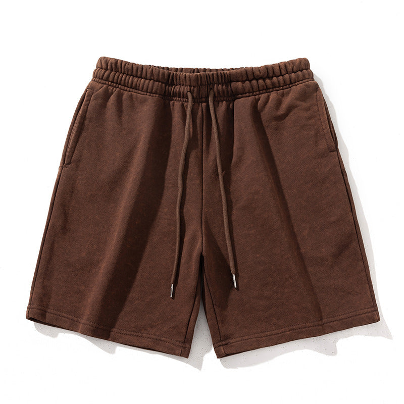 Men's Water Washed Sports Shorts Short Sleeved Set