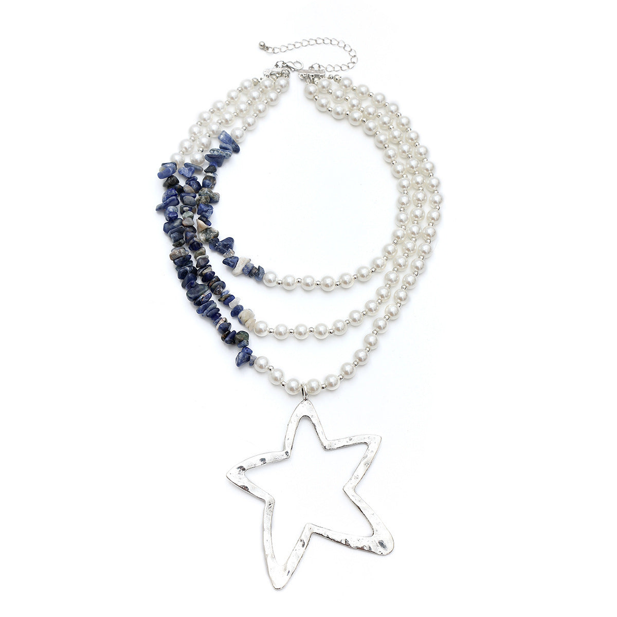 Exaggerated Women's Imitation Pearl Beaded Necklace Multi-layer