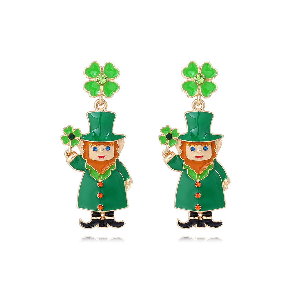 Irish Carnival Green Elf Earrings