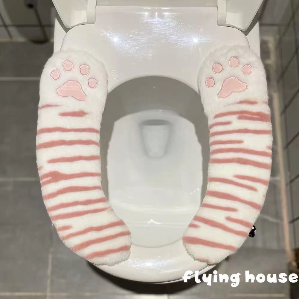 Coussin de siège de toilette épais, mignon, dessin animé, haut de gamme, adhésif étanche, piège de toilette, Style Ins d'hiver
