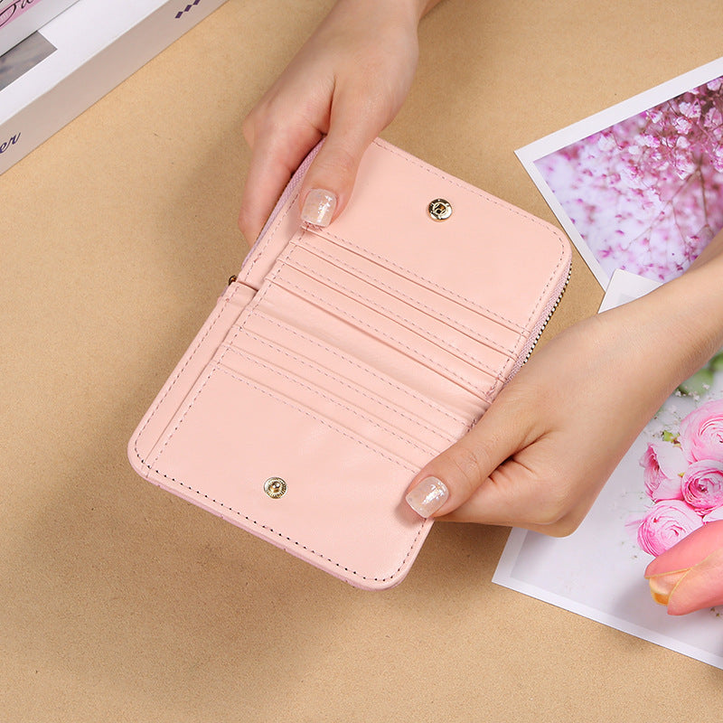 Porte-cartes brodé à carreaux de mode Mini dames