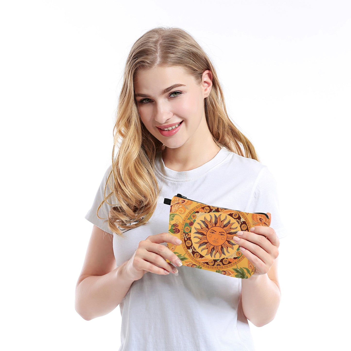 Trousse à cosmétiques européenne et américaine à motif de tournesol