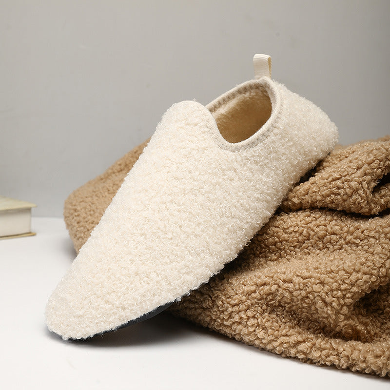 Winter Plain Home Indoor Cotton Slippers Confinement Soft Bottom