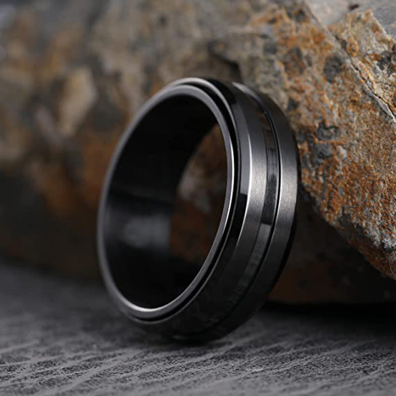 Fashion Personalized Bilateral Frosted Ring