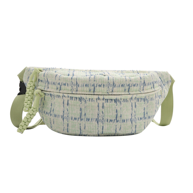 Plaid Contrast Color Women's Waist Bag Fashion