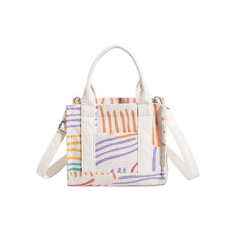 Nouveau frais doux velours côtelé imprimé mode Style à la mode femmes sacs sac à bandoulière