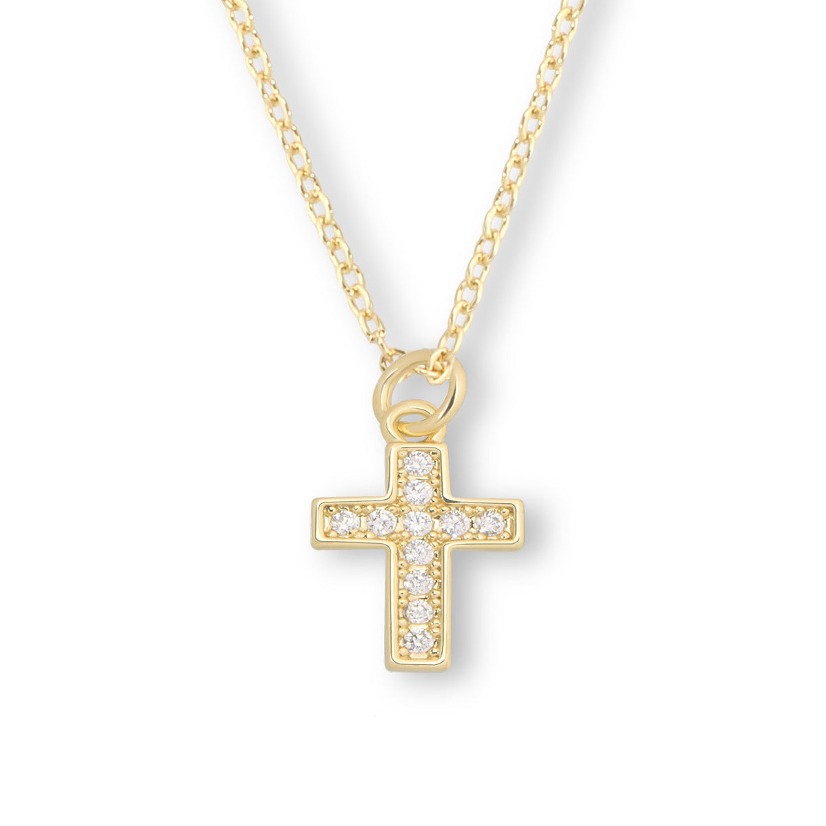 Collier à chaîne étendue en zircon doré plaqué cuivre