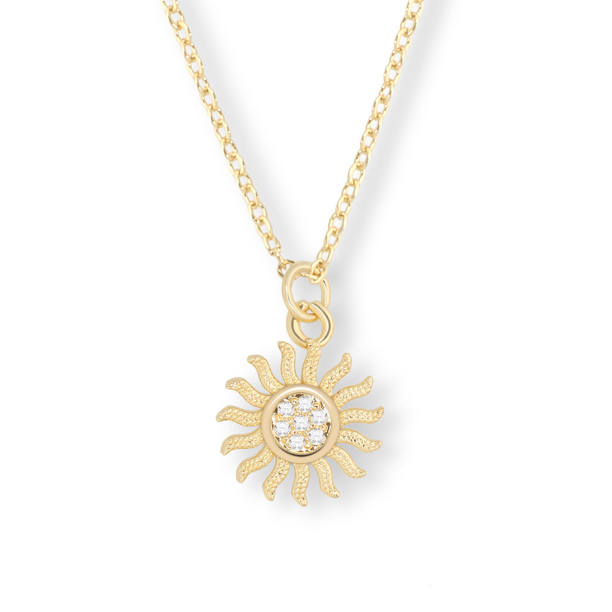 Collier à chaîne étendue en zircon doré plaqué cuivre