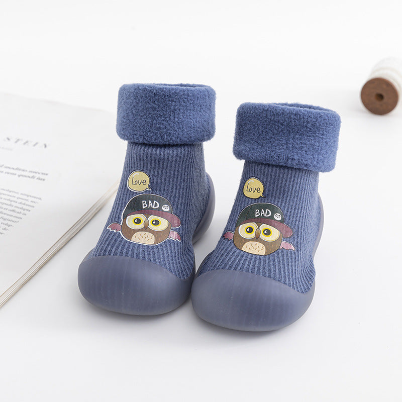Chaussures montantes à enfiler pour bébé, chaussures épaisses doublées de polaire, automne et hiver